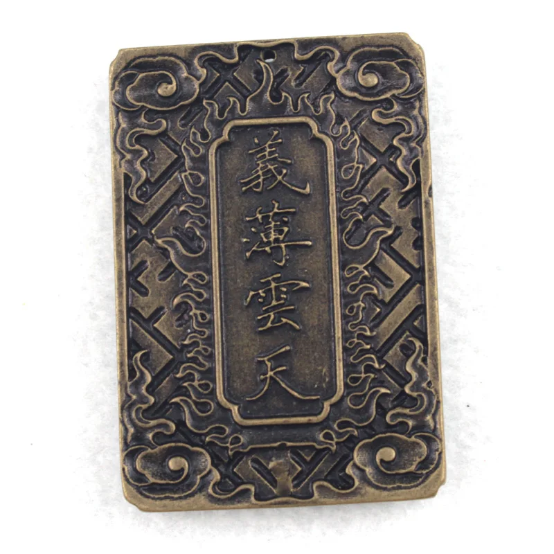 Металлическая бронзовая подвеска 38x56 мм в винтажном стиле Guan Yu резная для мужчин