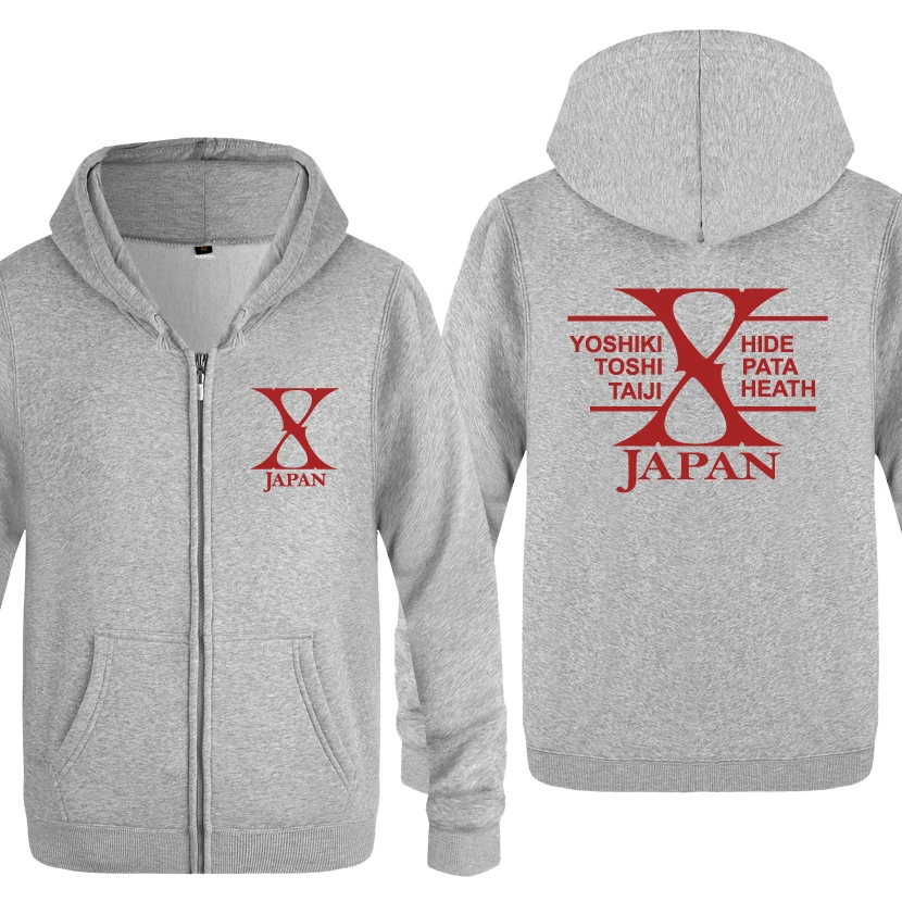 X JAPAN рок толстовки для любителей музыки Для мужчин 2018 s с капюшоном и застежкой