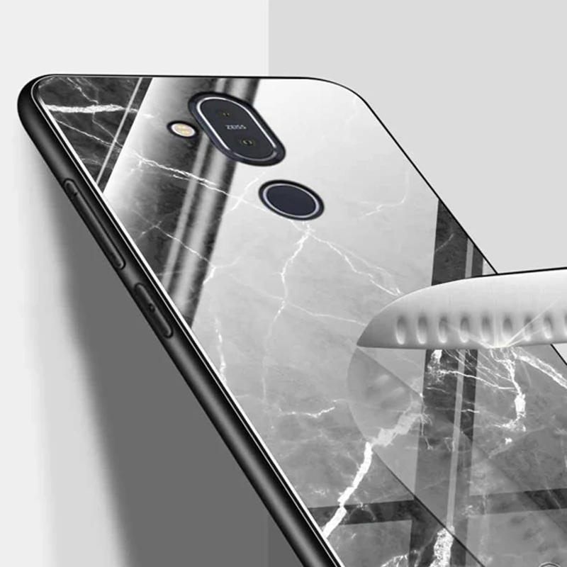 Чехол для Nokia 8 1 роскошный чехол из закаленного стекла с мягкими краями 6 18 дюйма
