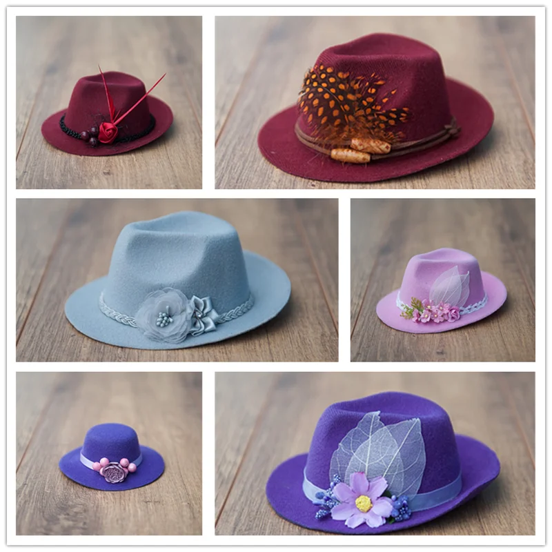 Реквизит для фотосъемки новорожденных миниатюрные кепки с цветами аксессуары