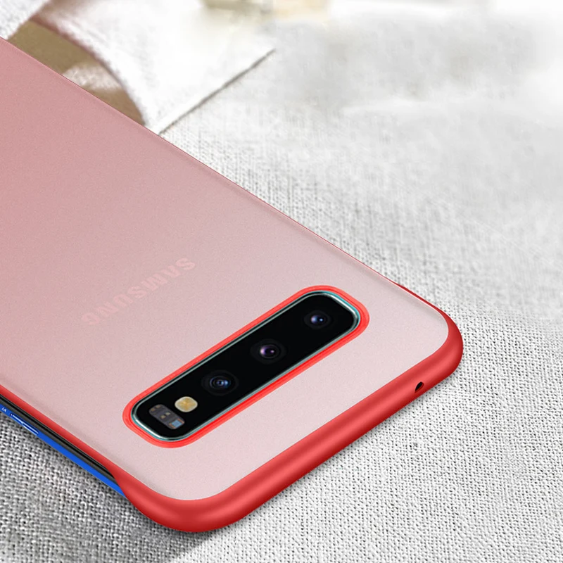 Lovebay Phone Case For Samsung S10 Plus Luxury Frameless Ring Design Scrub Hard PC Ultra Thin Cover Back Shell |