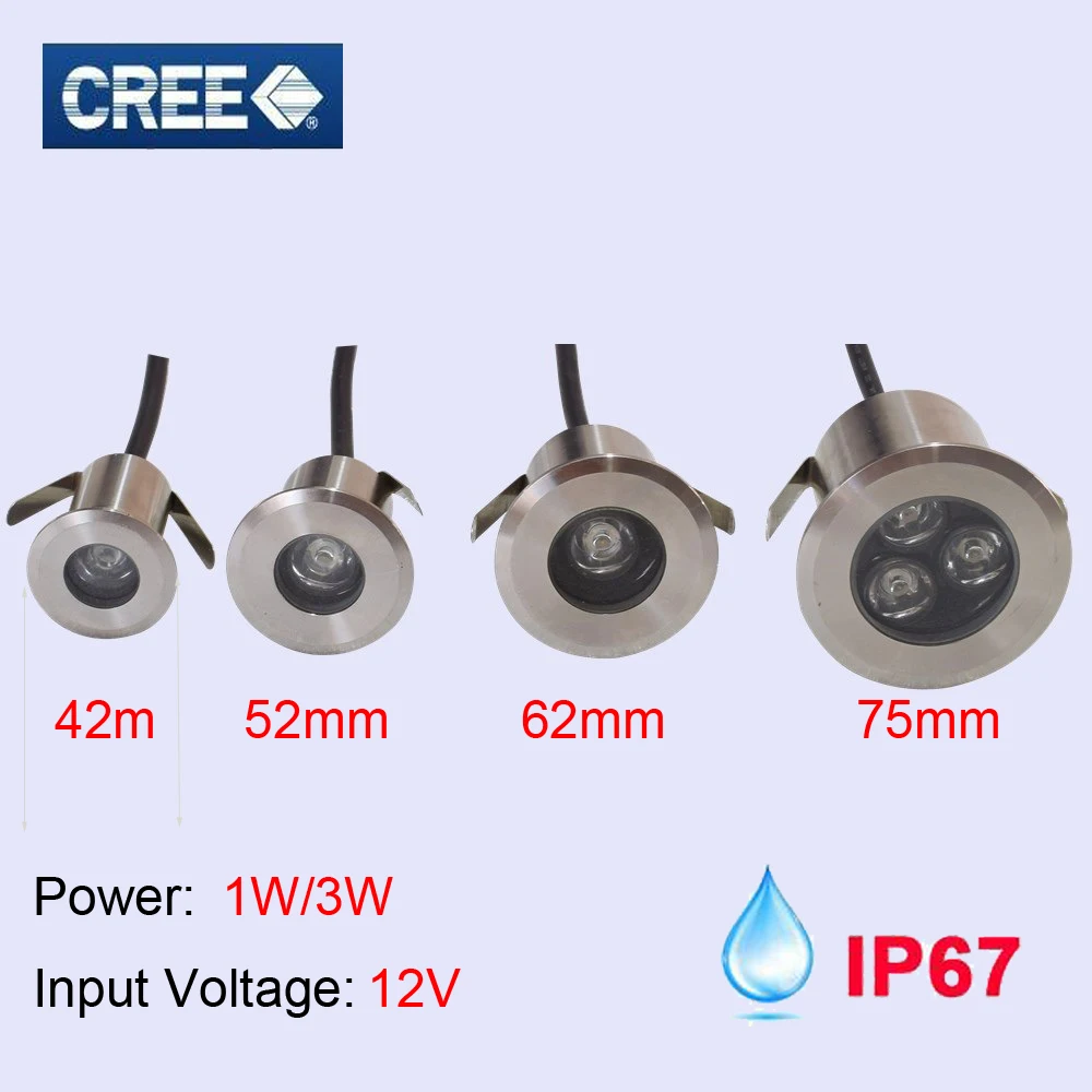 Ip67 12V 24V 110V 220V похороненный светильник мини открытый водонепроницаемый