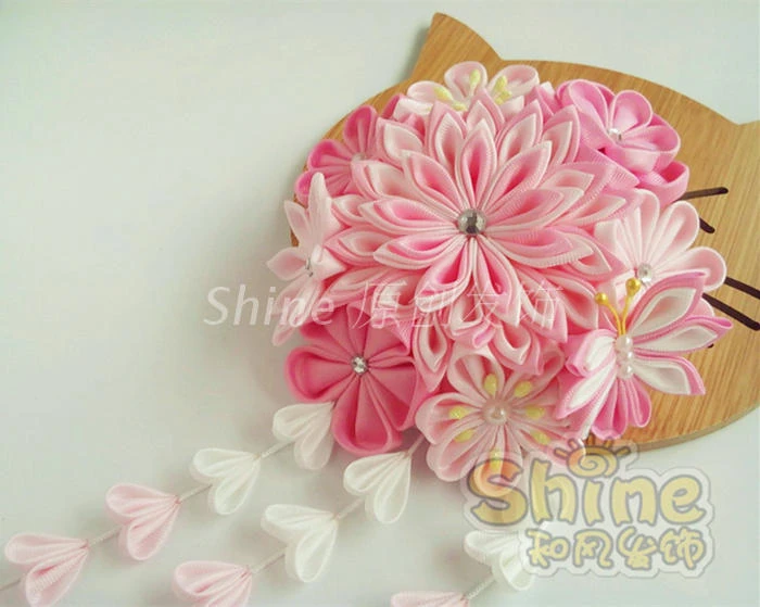 Заколка для волос ручной работы из хлопчатобумажной ткани заколка в японском