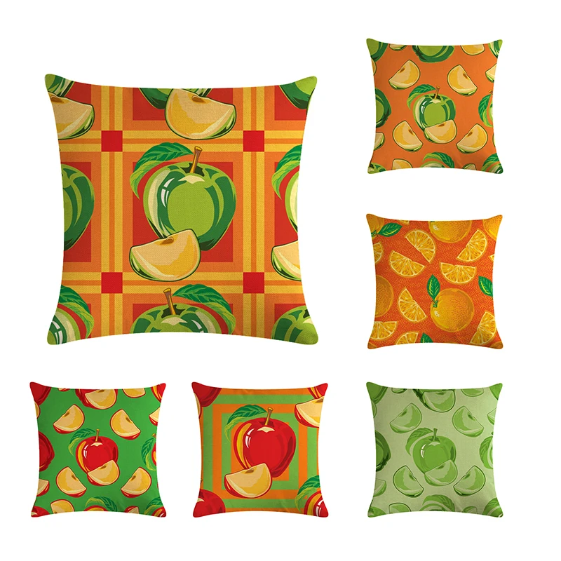 

Льняной чехол для подушки с мультяшным принтом фруктов, чехол для подушки, декоративные подушки для дивана, сиденья, чехол для подушки, дома...