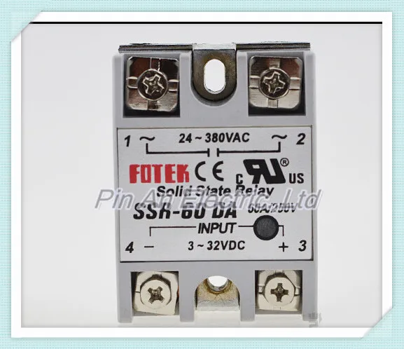 

Бесплатная доставка 1 шт. твердотельные реле SSR-60DA 60A 3-32VDC/24-380VAC SSR60DA
