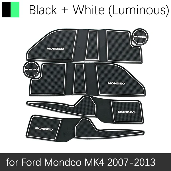 Противоскользящими резиновыми затворный слот, циновка чашки для Ford Focus 3 3,5 Mondeo Fusion mustag Fiesta 2013 аксессуары - Название цвета: White Mondeo 07-13