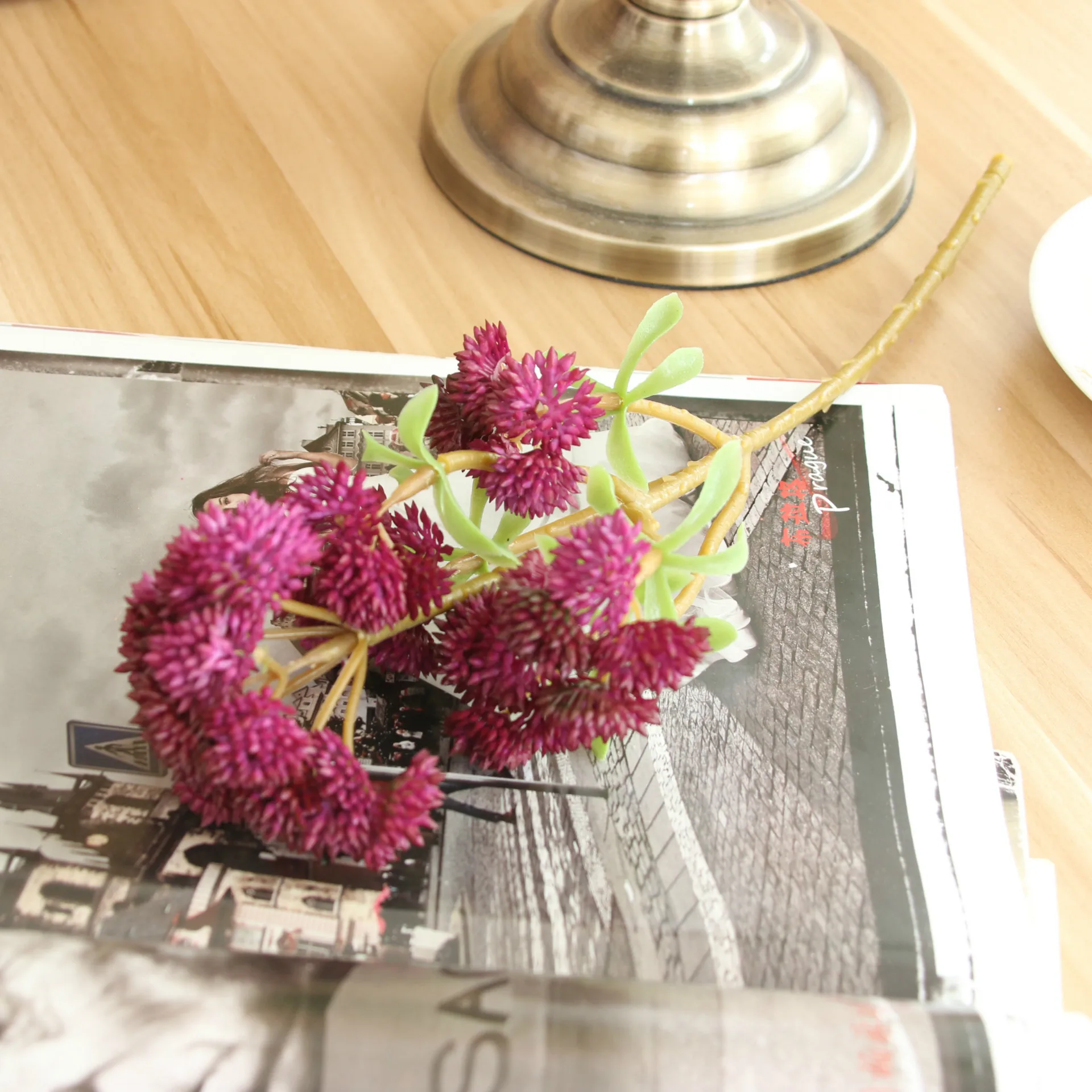 5 pcs/lot high simulation 6 heads succulents Cauliflower soft gum fine fruit plant bouquet for home decoration artificial plants | Дом и сад