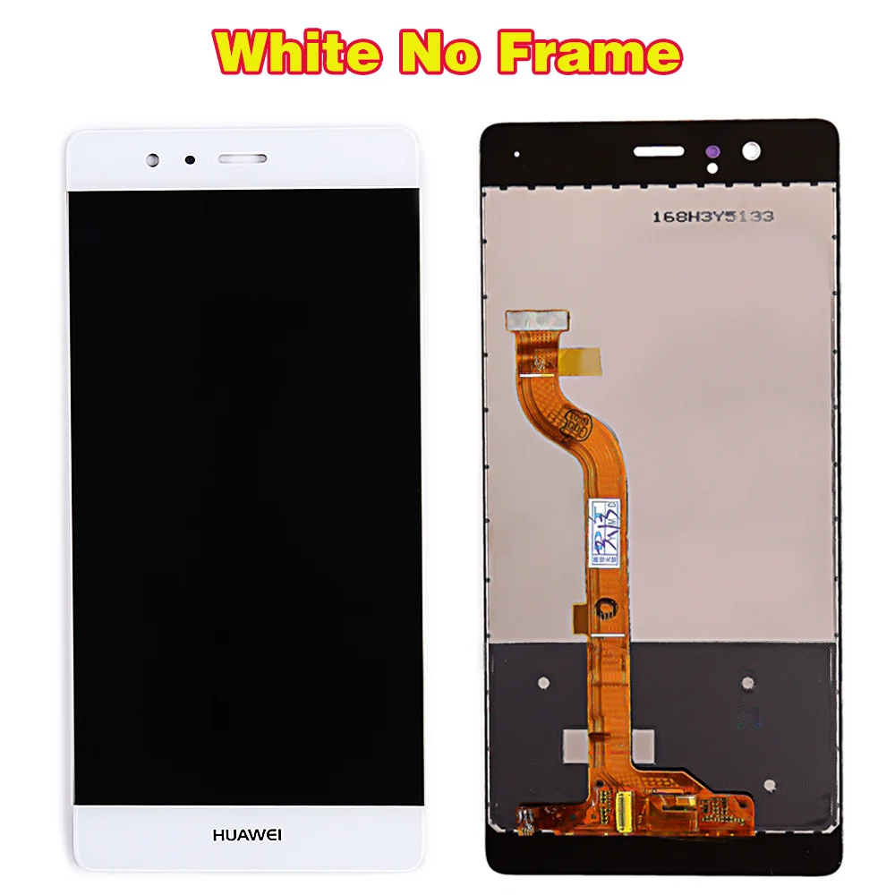 Huawei P9 5,2 дюймов ЖК-дисплей huawei P9 EVA-L09 EVA-L19 дигитайзер Сенсорная стеклянная панель в сборе 1920*1080 с бесплатными инструментами - Цвет: White No Frame