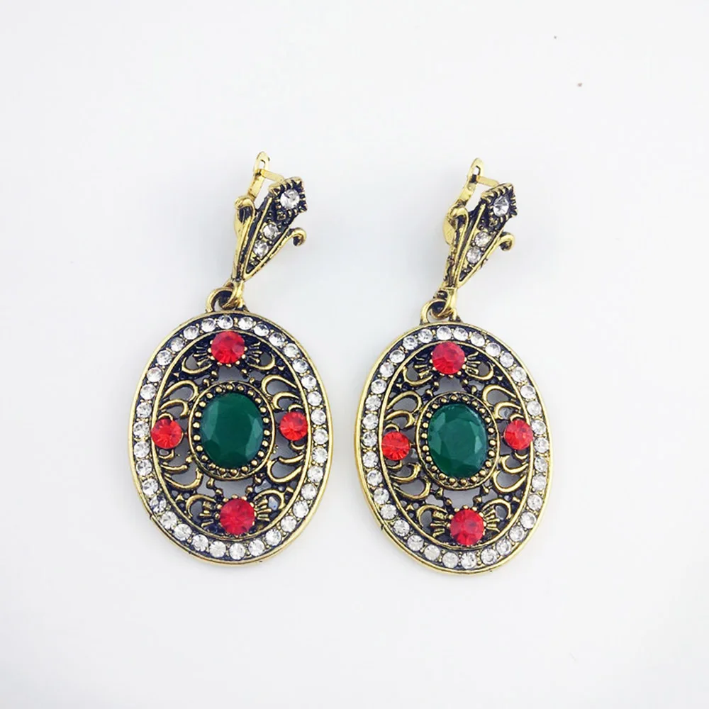 2 шт красочные Кристальные Женские Ювелирные наборы овальная форма полный горный