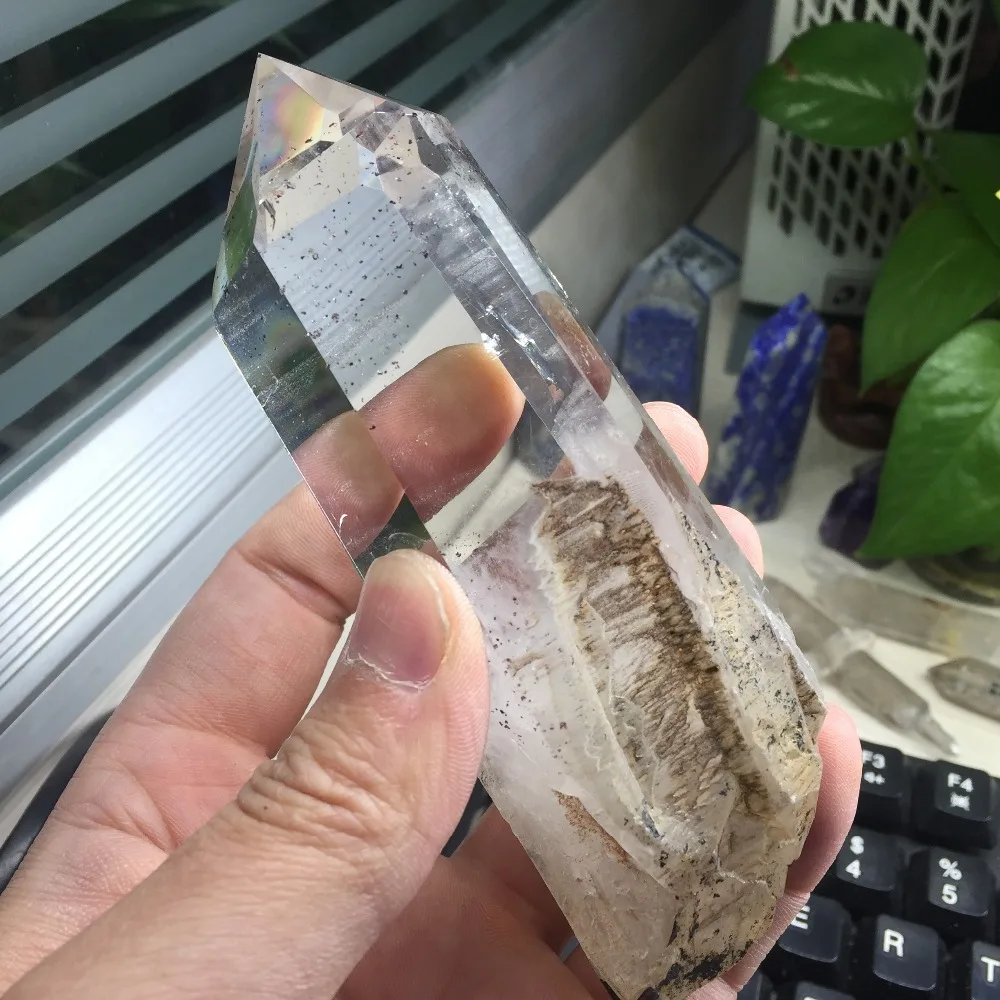 Высокое качество натуральный кристалл 276 г прозрачный кварцевый ТОЧКА исцеления