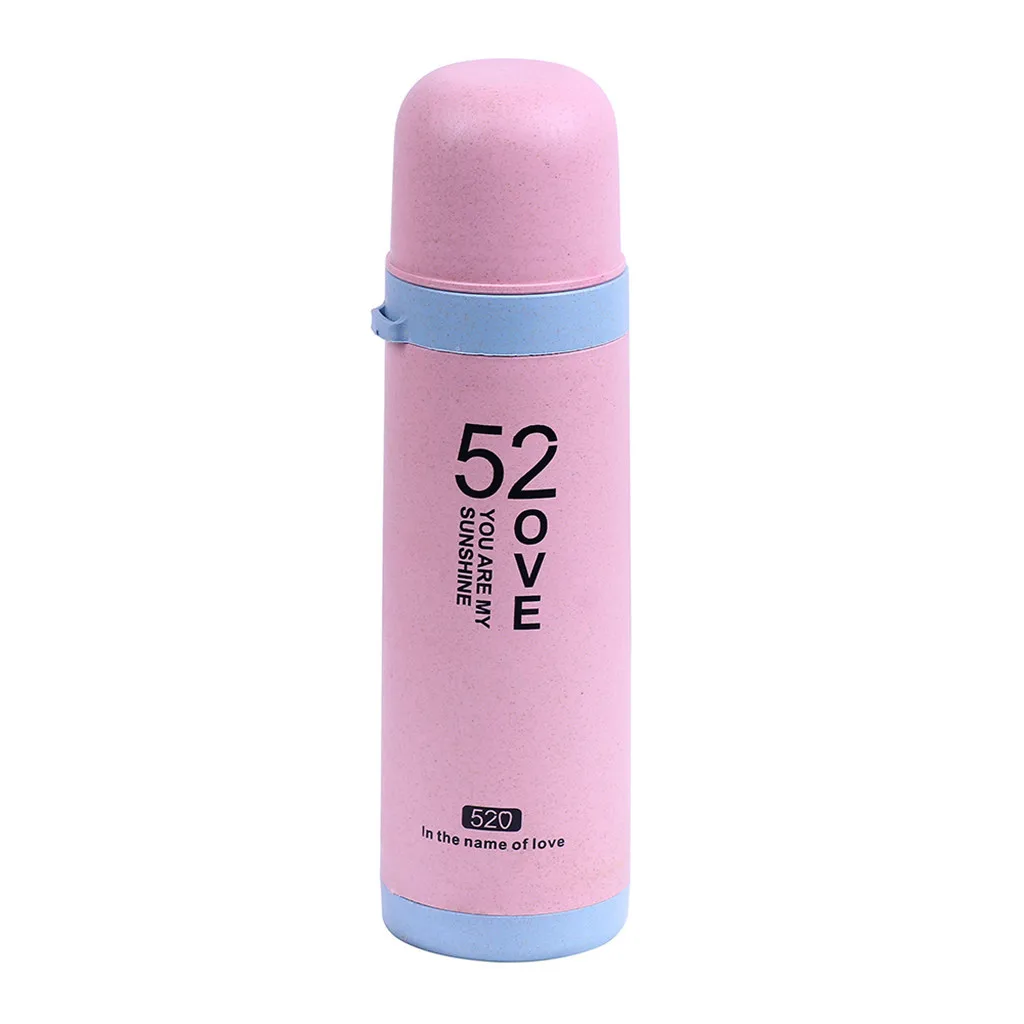 Thermos Bottle Portable Double Wall Valentine's Day Cup Vacuum School Straight Drinking Women Simple Surprise Gifts L4 | Дом и сад
