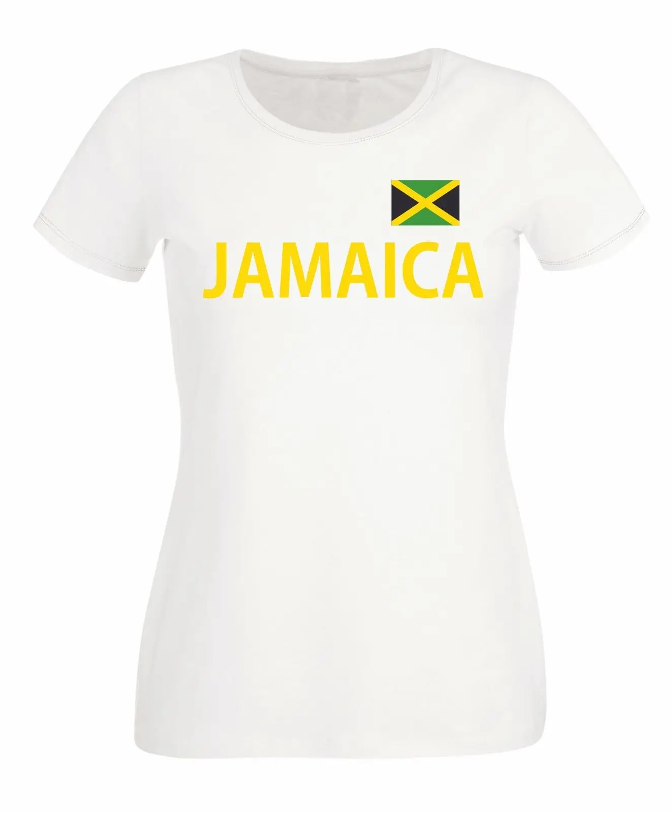 Лидер продаж 2019 модная женская футболка из Ямайки черная или белая размеры от S до