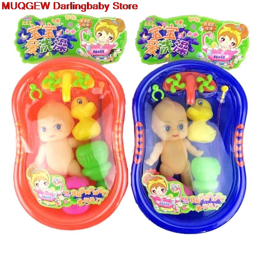 Детские игрушки милые куклы в ванной с душем аксессуары комплект притворяться