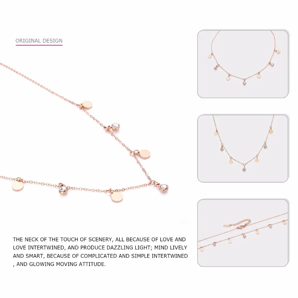 05068 Нержавеющая сталь Neckalce для Для женщин золото Цвет цепи Цепочки и ожерелья с