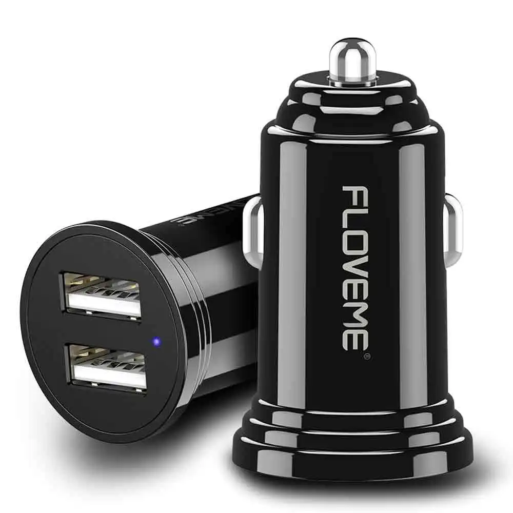 Универсальный FLOVEME светодиодный 2.4A двойной USB Автомобильное зарядное устройство для мобильного телефона планшета gps USB автомобильный адаптер зарядного устройства для телефона для iPhone samsung huawei Xiaomi - Тип штекера: Универсальный
