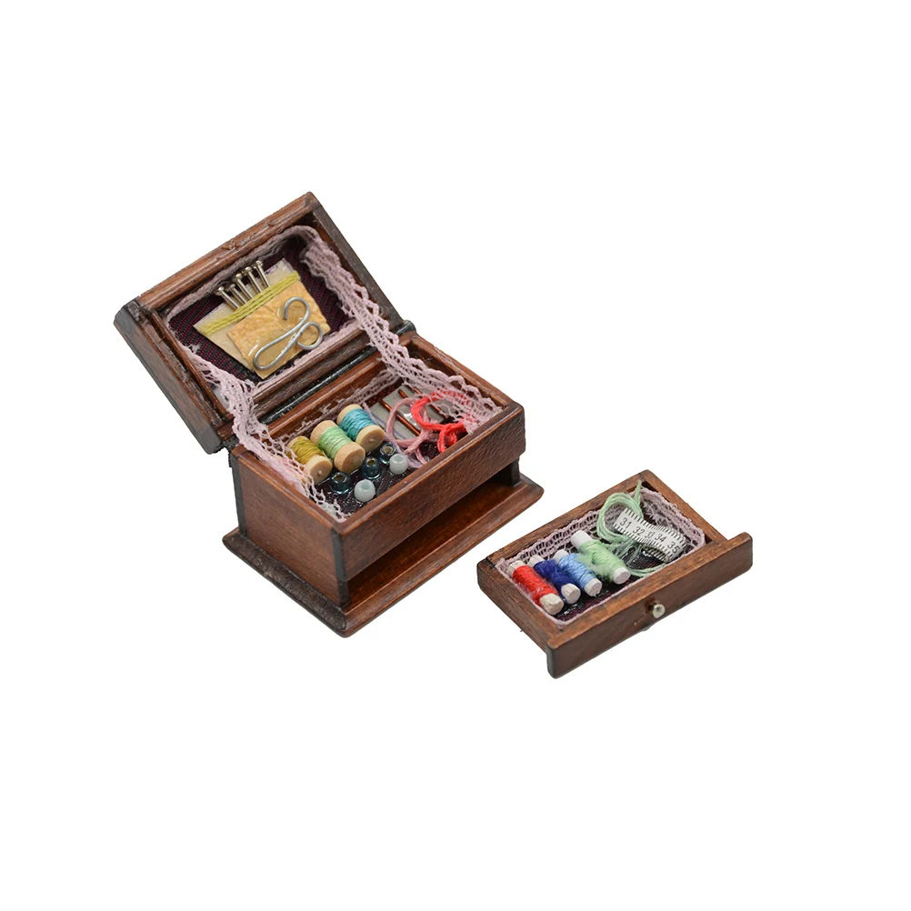 1:12 миниатюрный детский Кукольный домик декор мебель деревянная швейная машина