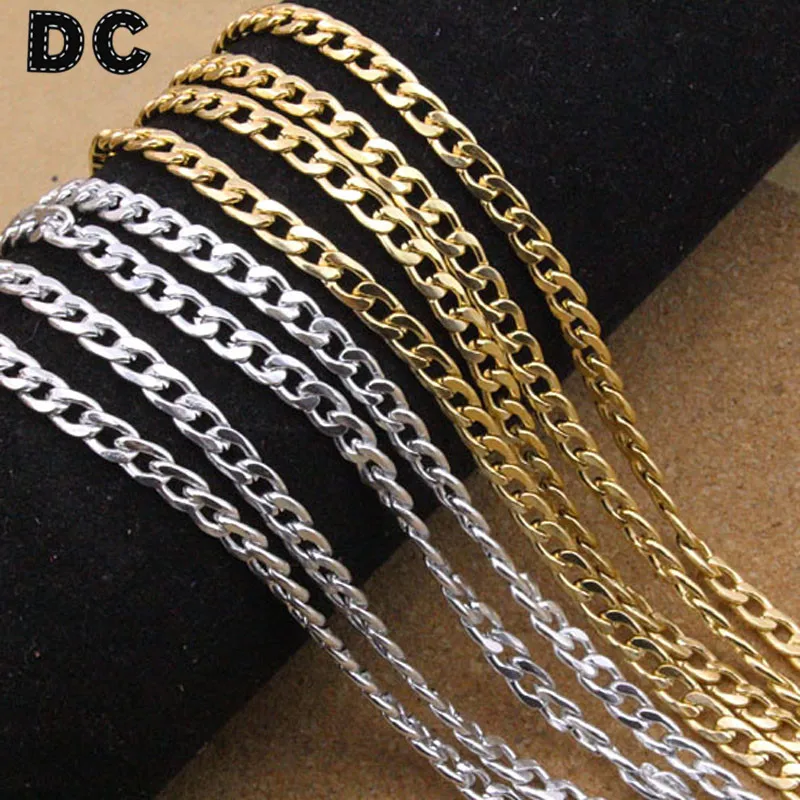 

DC 5 м/лот 4*7,5*1,5 мм плоские цепочки золотого цвета для ожерелья, браслета, оптовые Алюминиевые цепочки для самостоятельного изготовления ювел...