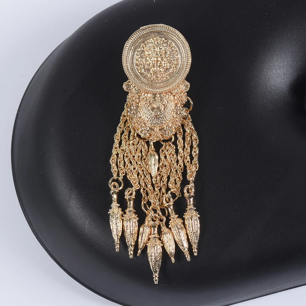 Женские индийские серьги в стиле бохо, Jhumka Za, золотые металлические Большие колокольчики, длинные серьги с кисточками, женские цыганские украшения