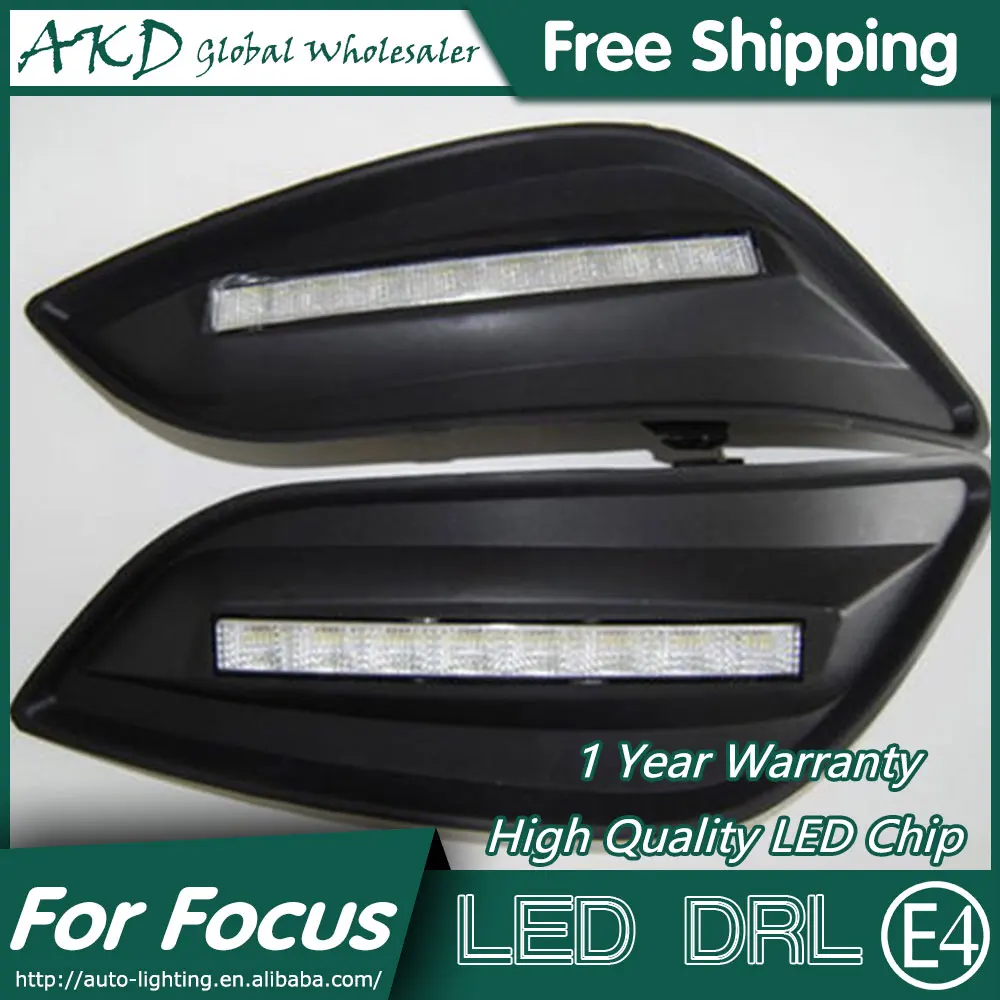 AKD автомобильный Стайлинг для Ford Focus 2 DRL 2009-2011 Focus светодиодный противотуманный фонарь, дневной ходовой светильник, противотуманный светильник, аксессуары для парковки