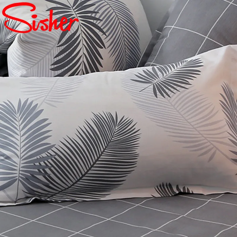 Постельное белье в скандинавском стиле с белыми листьями набор пододеяльников