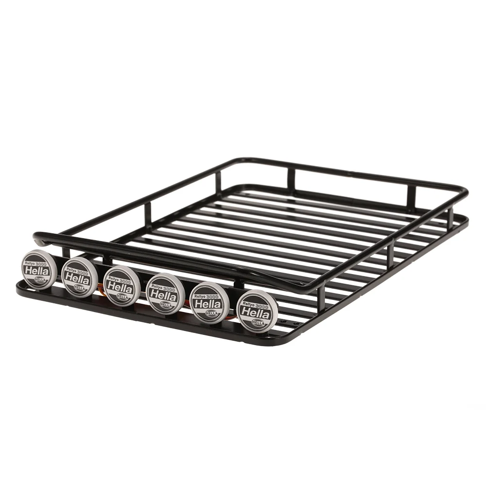 AX 519 металлический багажник на крышу с 6 светодиодными лампами для RC автомобиля 1/10