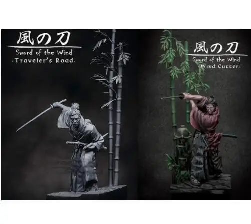 

1/24 75mm Sword of the Wind Samurai include 2 75mm toy Resin Model Miniature Kit Unassembly Unpainted