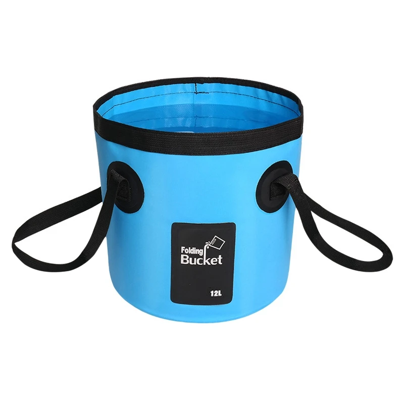 12L Multifunctional Collapsible Folding Fishing Bucket Outdoor Waterproof Water Storage Container Bucket For Camping Hiking Trav - Цвет: Синий