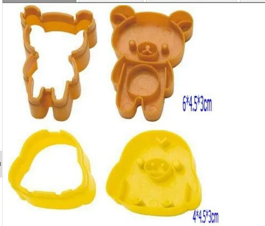 300 компл./лот rilakkuma easy bear и цыпленок форма рисового шара суши хлеба сэндвич для