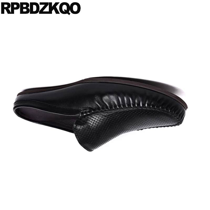 Шлепанцы мужские из натуральной кожи роскошные сандалии без задника Брендовые