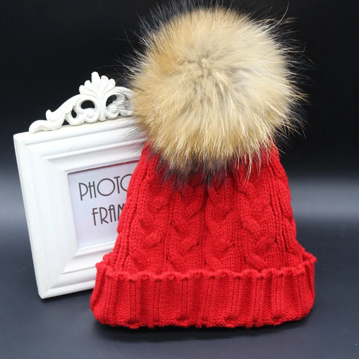 Женская шапка 2019 шапки облегающие зимние для женщин с большим помпоном из