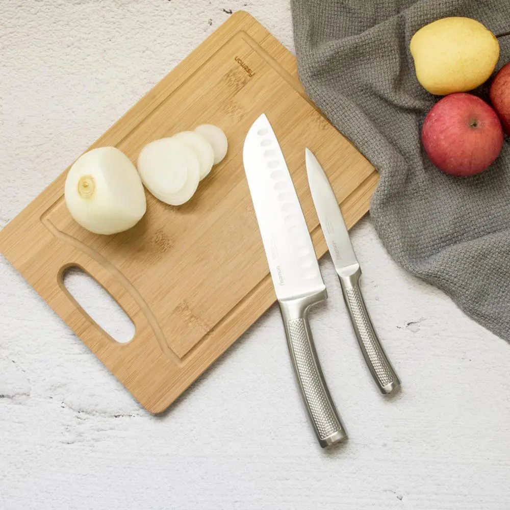 Набор кухонных ножей из нержавеющей стали серии FISSMAN NATORI с Block 5pcs стали|Кухонные