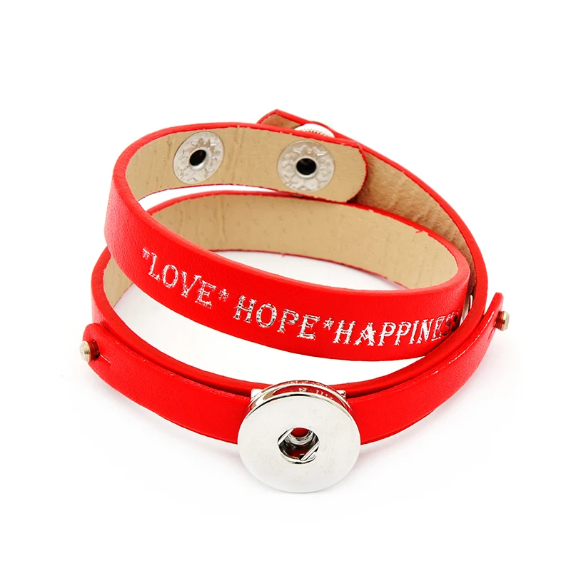 Модные Красочные Многослойные браслеты из искусственной кожи LOVE HOPE HAPPINESS 19 см 18