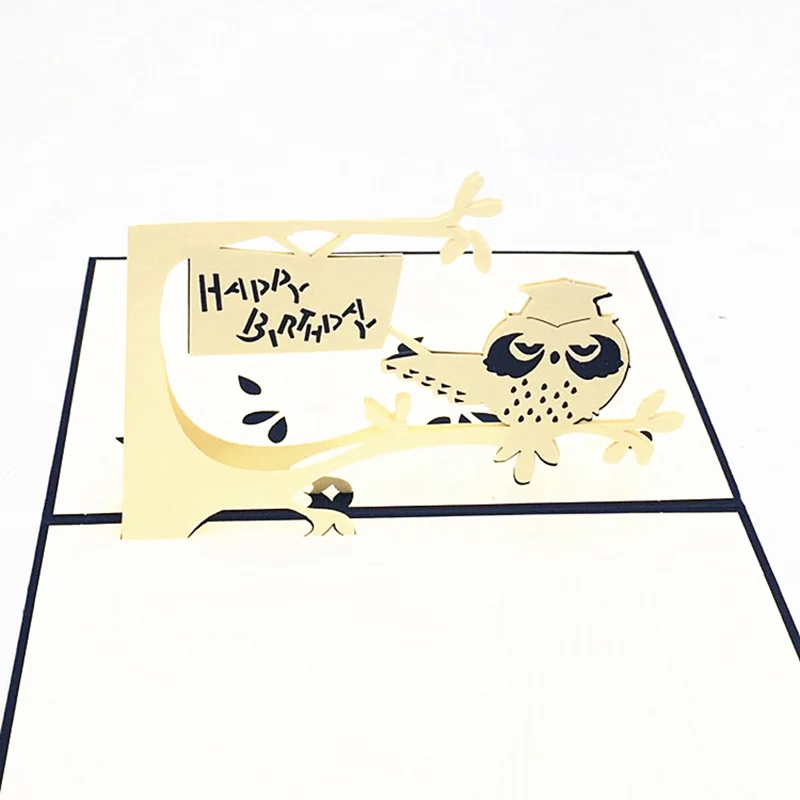 1 шт. поздравительная открытка с 3d-рисунком совы на день рождения | Дом и сад