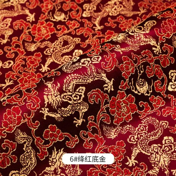 6 Китайский стиль парча жаккардовая атласная ткань для Cheongsam кимоно и сумка лоскутное рукоделие материал Различные цвета TJ0246 - Цвет: 6