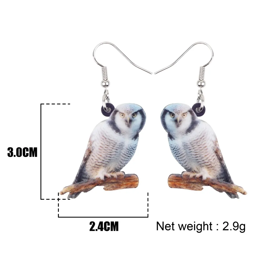 WEVENI акриловые стоячие модные серьги в виде совы птицы ветки новые длинные