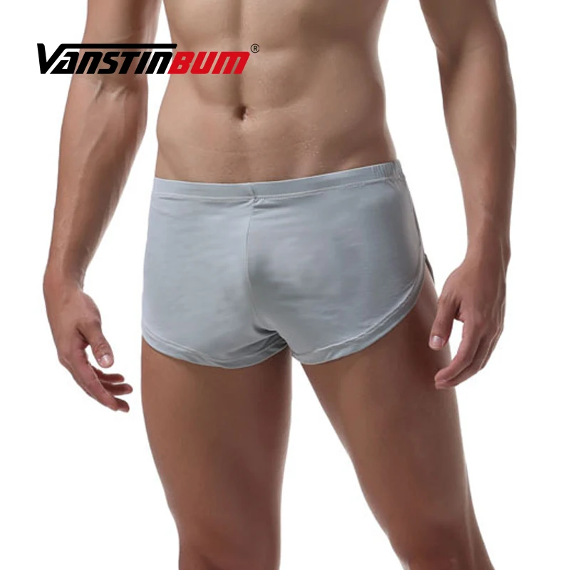 VANSTINBUM Нижнее Белье для сна, сексуальное мужское нижнее белье с разрезом по бокам, спальные мужские трусы, шорты из шелка, повседневные мужские пижамы, мужские брюки