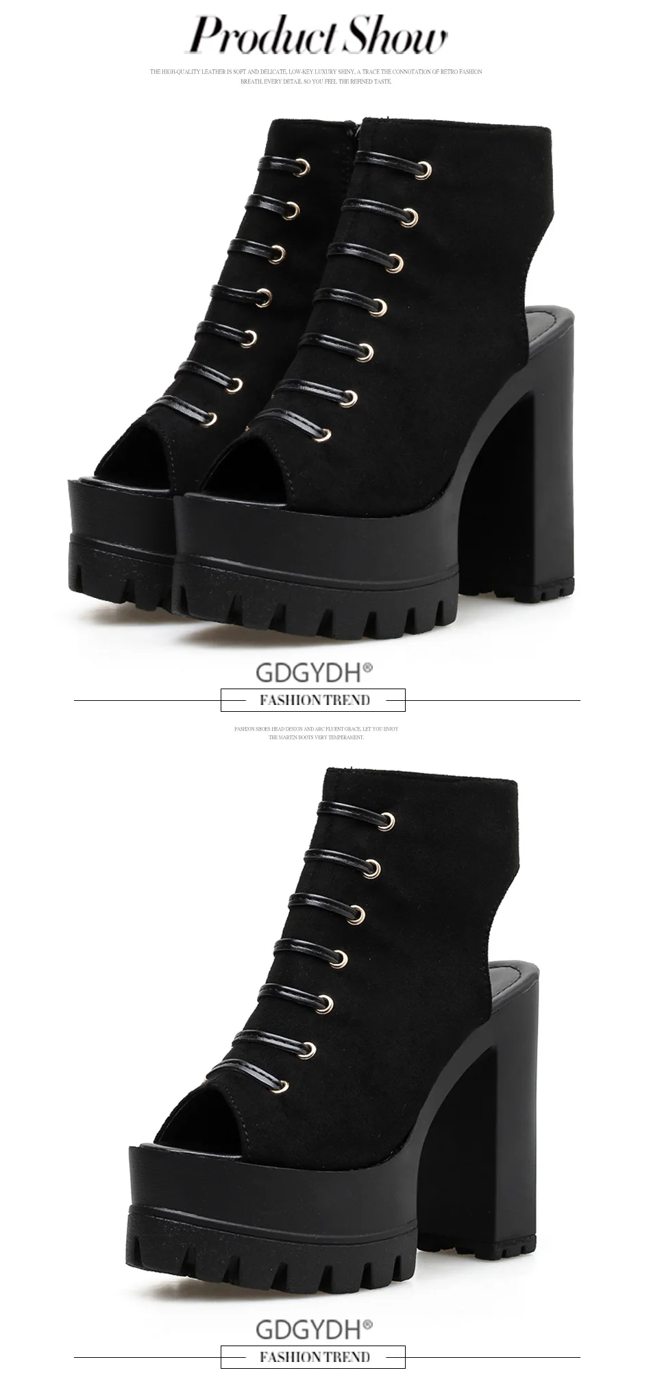 Gdgydh Cross-tied Fashion Summer Boots For The Women Spring Summer Peep Toe Summer Shoes Woman Ankle Boots Zipper Drop Shipping