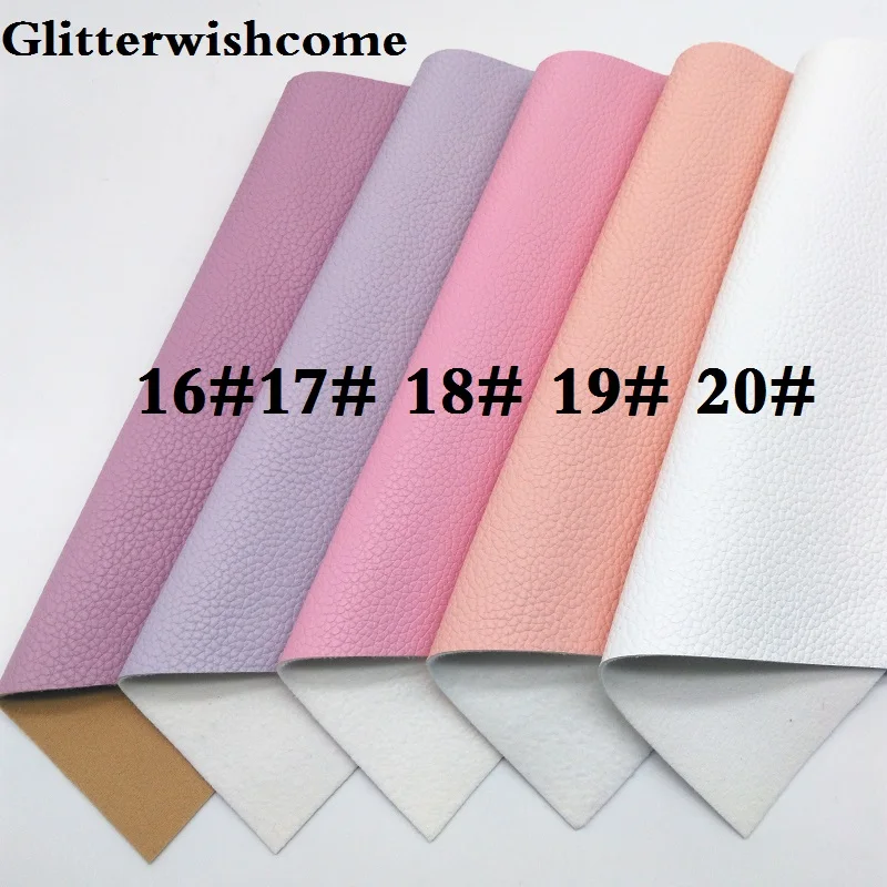 Glitterwishcome 21X29 см A4 Размер Синтетическая кожа листы, личи искусственная кожа листы, Vinil Para Lazos для бантов, GM079A