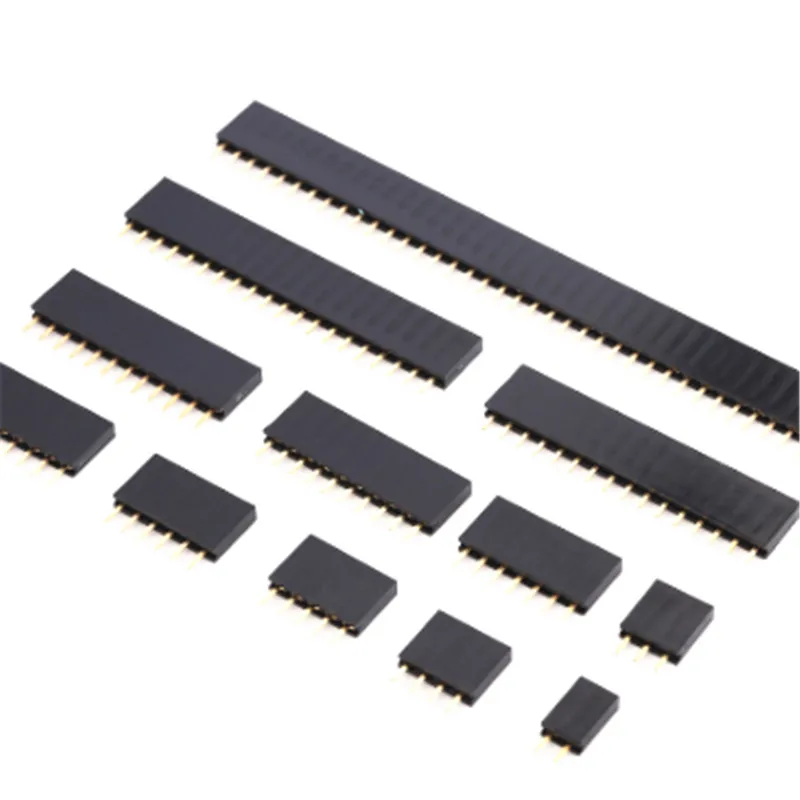 Шаг 2,54 мм Pin Stright женский Однорядный контактный разъем полосы PCB разъем 2/3/4/5/6/7/8/9/10/11/12/13/14/15 /16/20/40 Pin-код