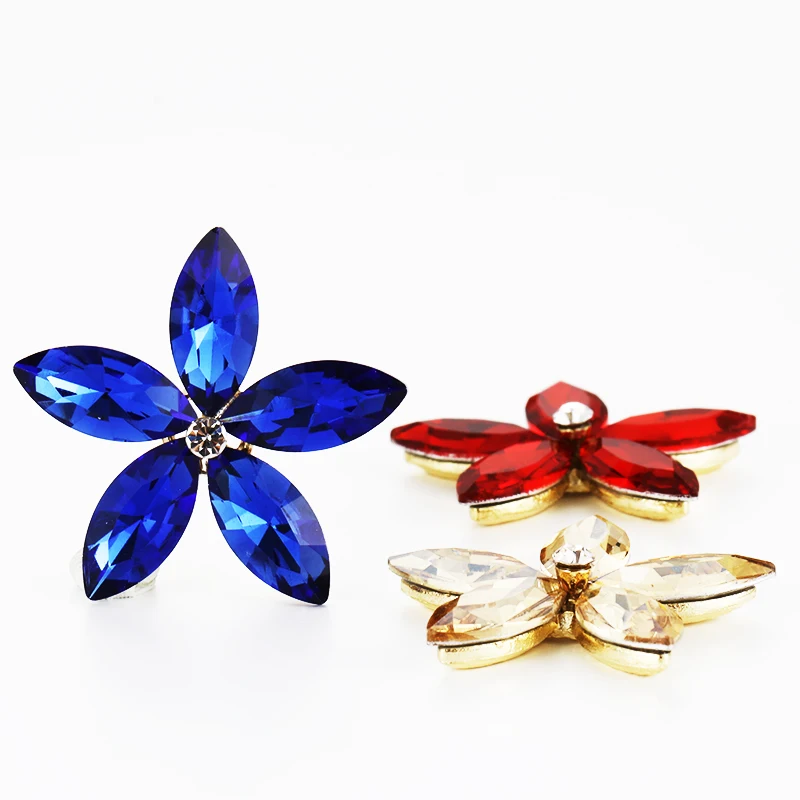 Пришивные стразы бисер сплав цветок лошадиный глаз сделай сам сборка золото