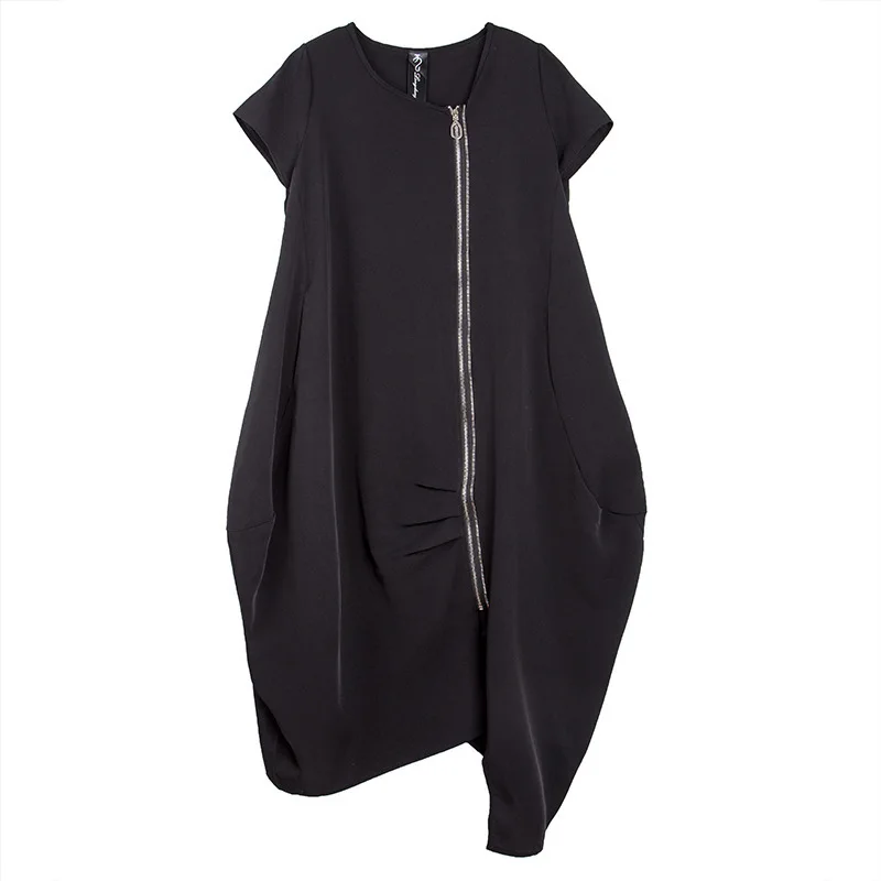 Max LuLu Summer Fashion Korean Style Ladies Sexy Black Clothes Womens Elegant Zipper Long Dresses Casual Vestidos Plus Size