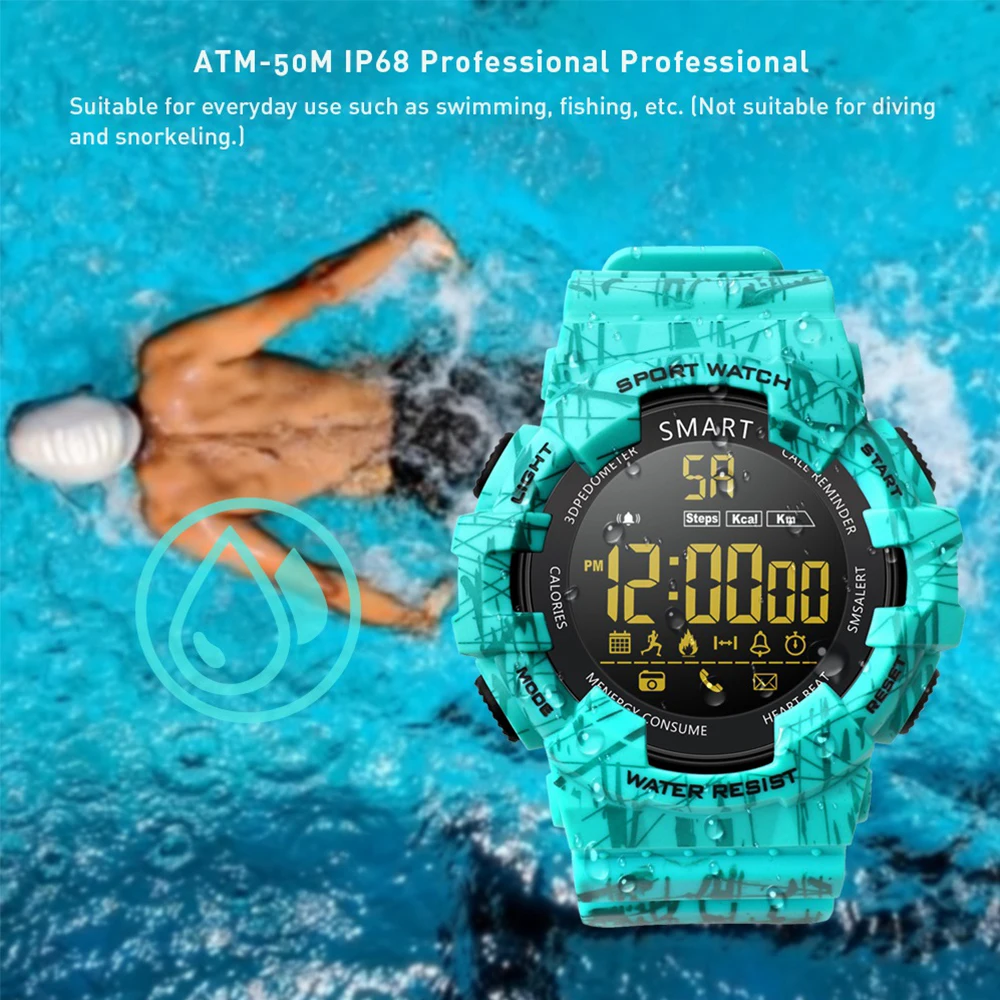 2 шт. может сохранить $2! Makibes GK02 спортивные часы EX16C 5ATM водонепроницаемый smartwatch