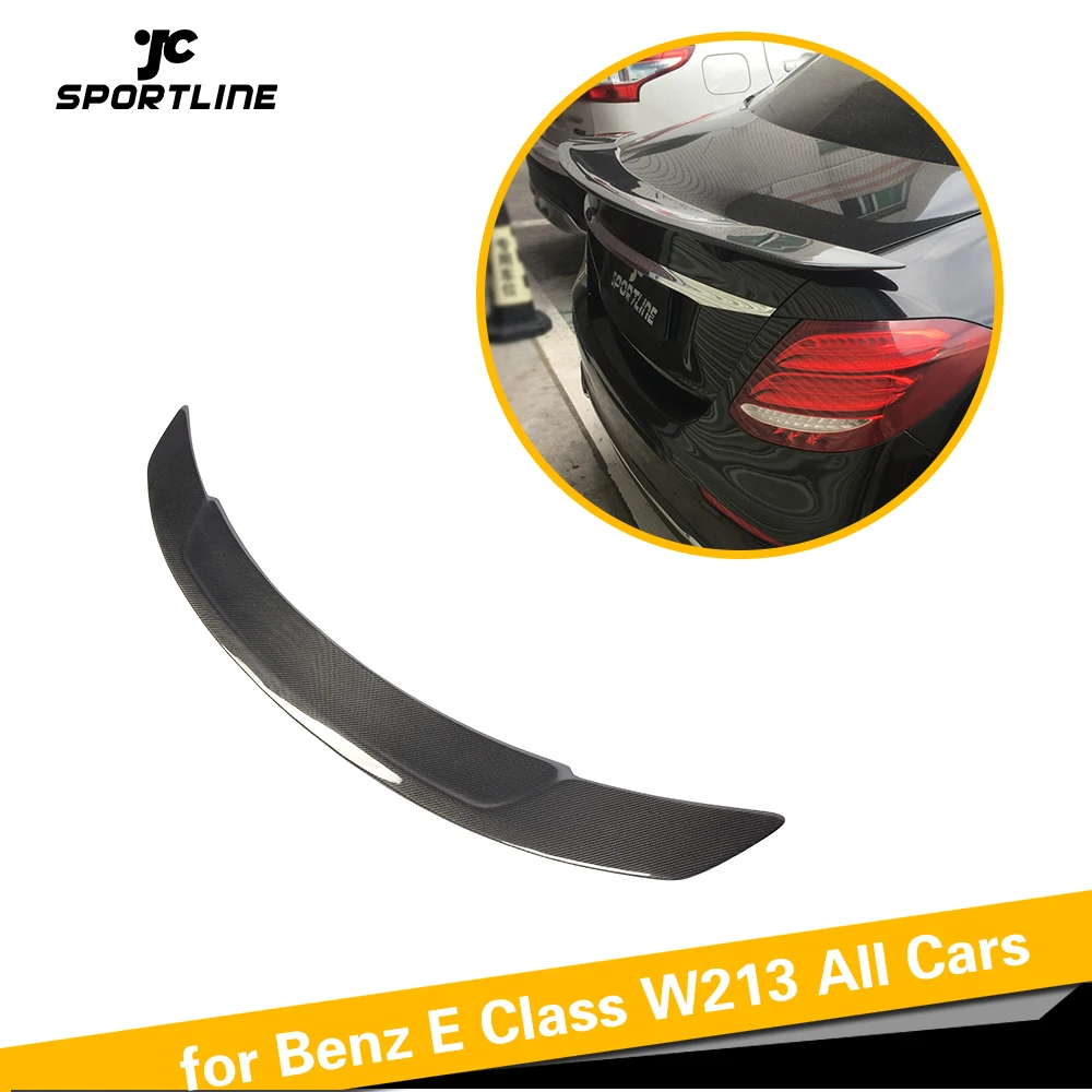 

For Mercedes-Benz E Class W213 E200 E300 E400 E500 E43 E53 E63 AMG S 4-Door 2016 - 2019 RT Carbon Fiber Rear Trunk Spoiler Boot