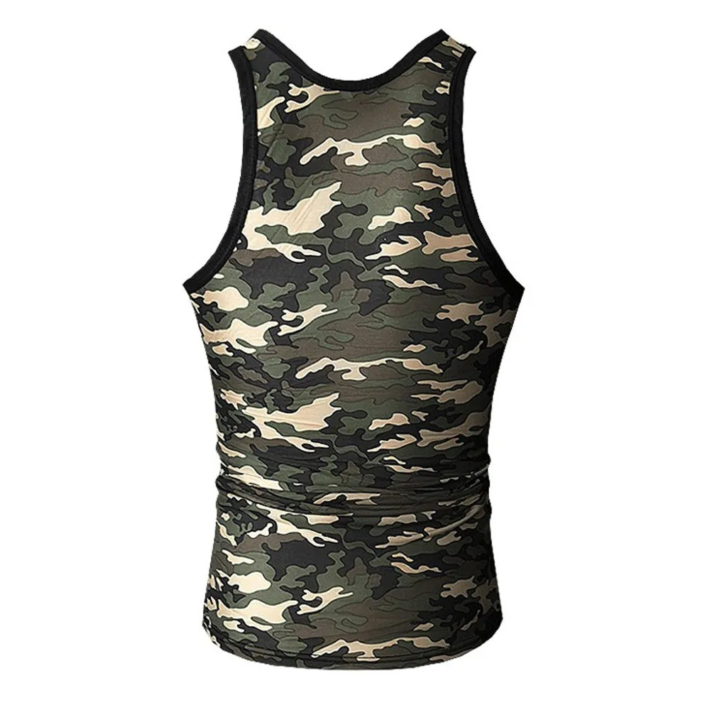 Мужская Летняя Повседневная облегающая Спортивная камуфляжная эластичная