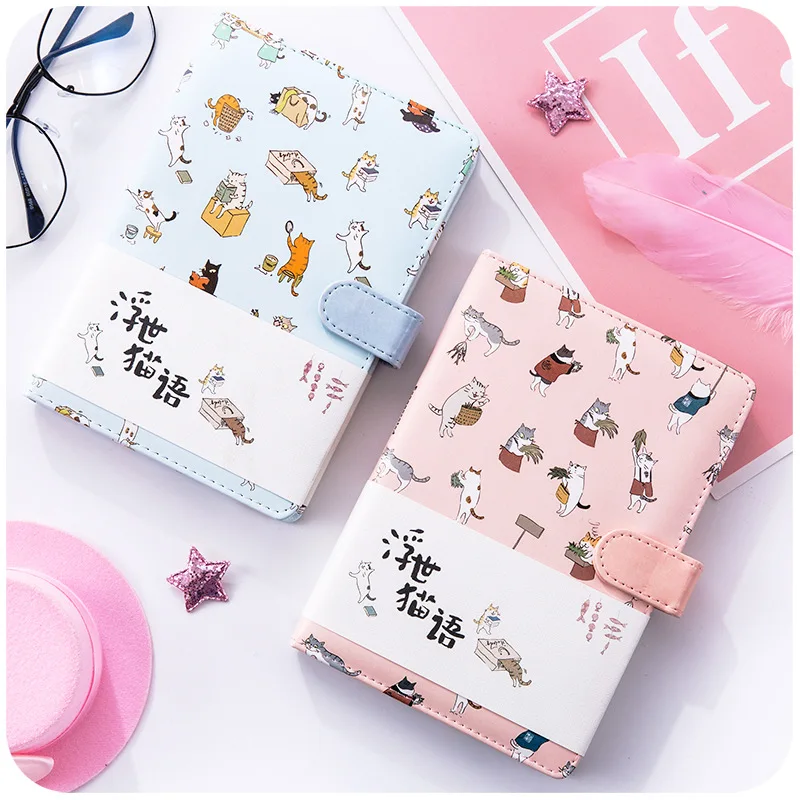 

Kawaii Kitty Cute Notebook Cat Planner Scrapbook NotePad Soft Cover Diary School Supplies Agenda 2019 Journal Accessories