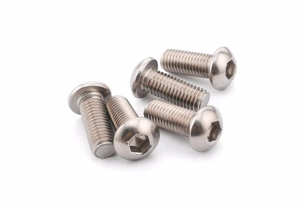 200PCS M2 Stainless Steel Allen Button Screw Hex Socket Screws Round Head Bolts Mushroom Bolt M2*3/4/5/6/8/10/12/14/16/18mm |