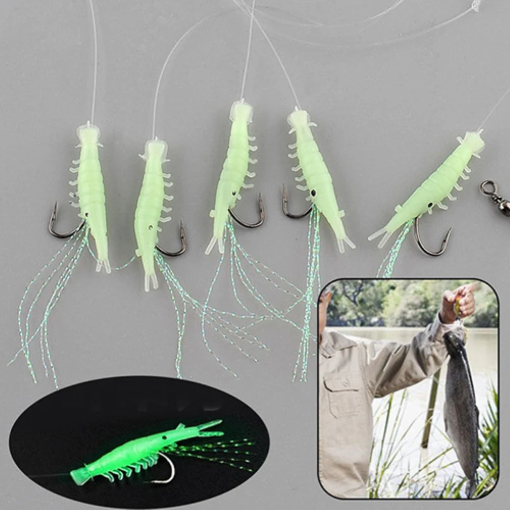 Новые 5 шт/упаковка шт./упак. светятся в темноте Мягкий Моделирование креветки