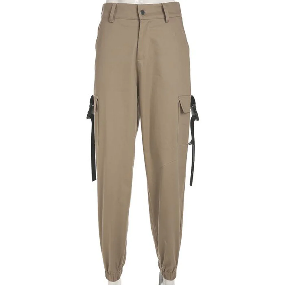 Женская Повседневная ремень брюки карго 2021 сезон: весна лето с высокой талией в