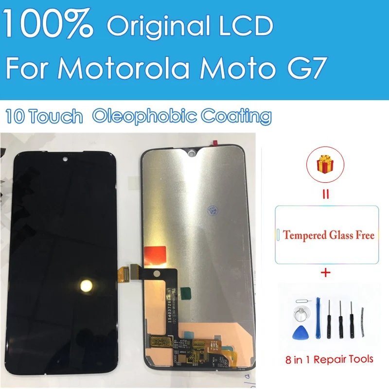 Оригинальный Для Moto G7 ЖК-дисплей для Motorola дисплей дигитайзер 10 сенсорный экран