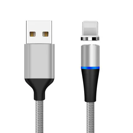 Silver For iPhone Sarika S06 3A светодиодный магнитный Кабель зарядного устройства для iPhone 11 Pro Max Android Micro usb type C мобильный телефон Быстрая зарядка Магнитный кабель - Цвет: Silver For iPhone